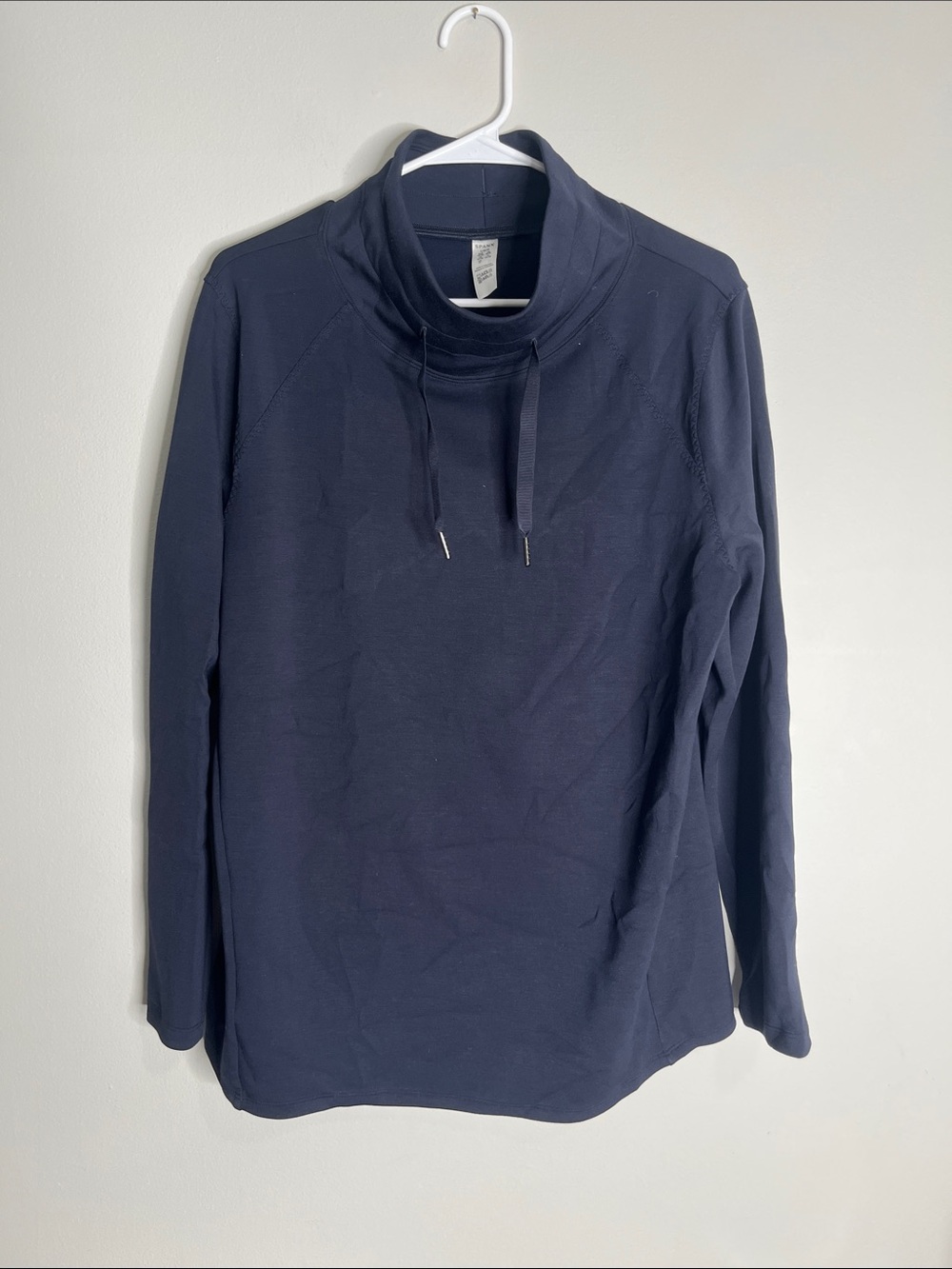 SPANX Dark Navy Funnel Neck Pullover